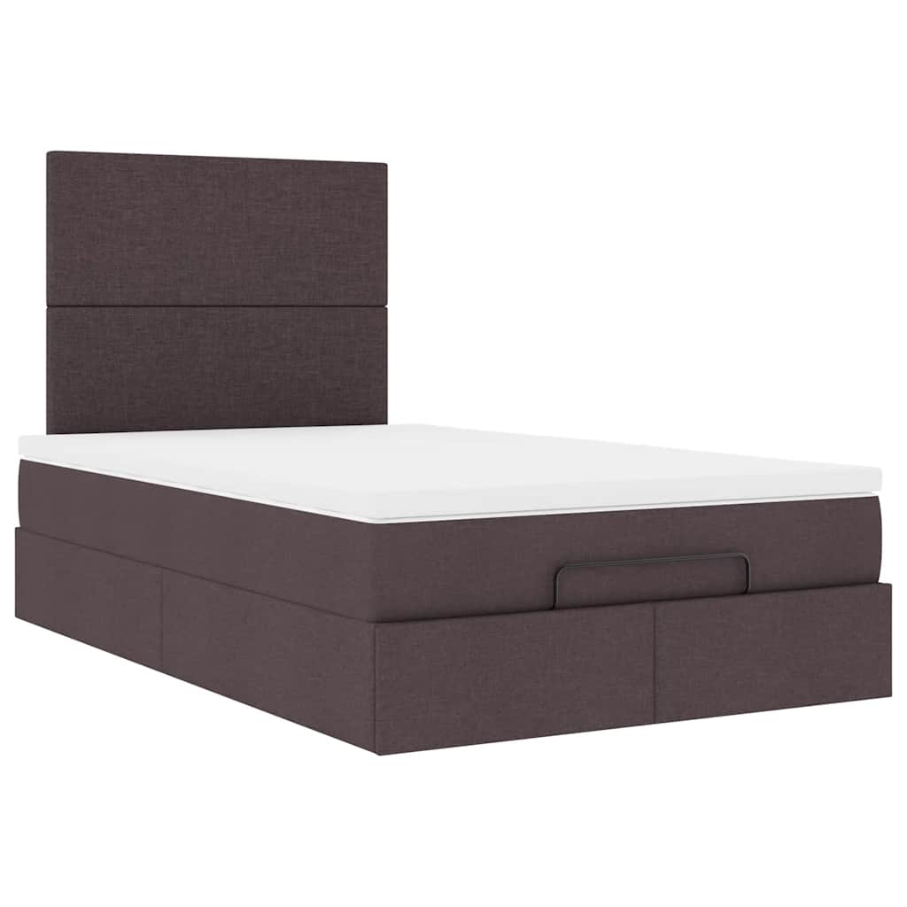 Ottoman bed met matras 120x190 cm stof donkerbruin is nu te koop bij PeponiXL, paradijselijk wonen!
