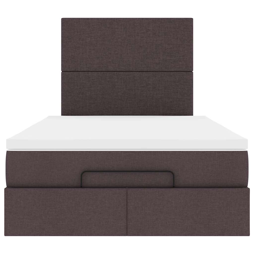 Ottoman bed met matras 120x190 cm stof donkerbruin is nu te koop bij PeponiXL, paradijselijk wonen!