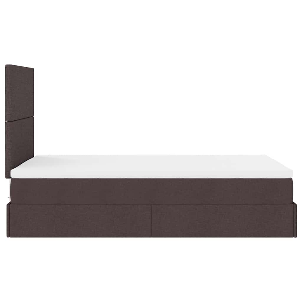 Ottoman bed met matras 120x190 cm stof donkerbruin is nu te koop bij PeponiXL, paradijselijk wonen!