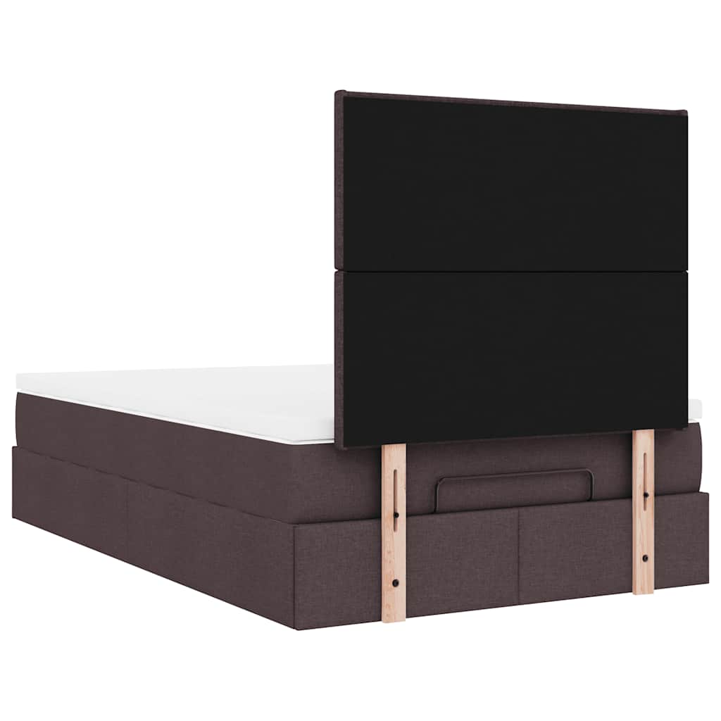 Ottoman bed met matras 120x190 cm stof donkerbruin is nu te koop bij PeponiXL, paradijselijk wonen!
