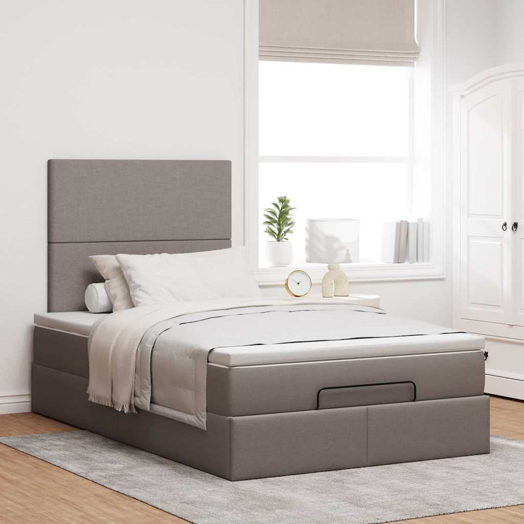 Ottoman bed met matras 120x190 cm stof taupe is nu te koop bij PeponiXL, paradijselijk wonen!