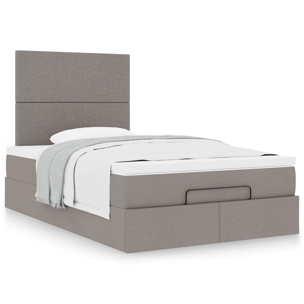 Ottoman bed met matras 120x190 cm stof taupe is nu te koop bij PeponiXL, paradijselijk wonen!