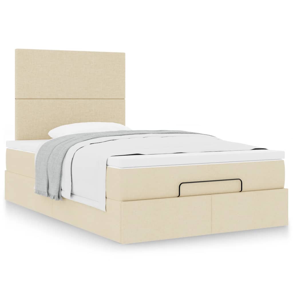Ottoman bed met matras 120x190cm stof crèmekleurig is nu te koop bij PeponiXL, paradijselijk wonen!