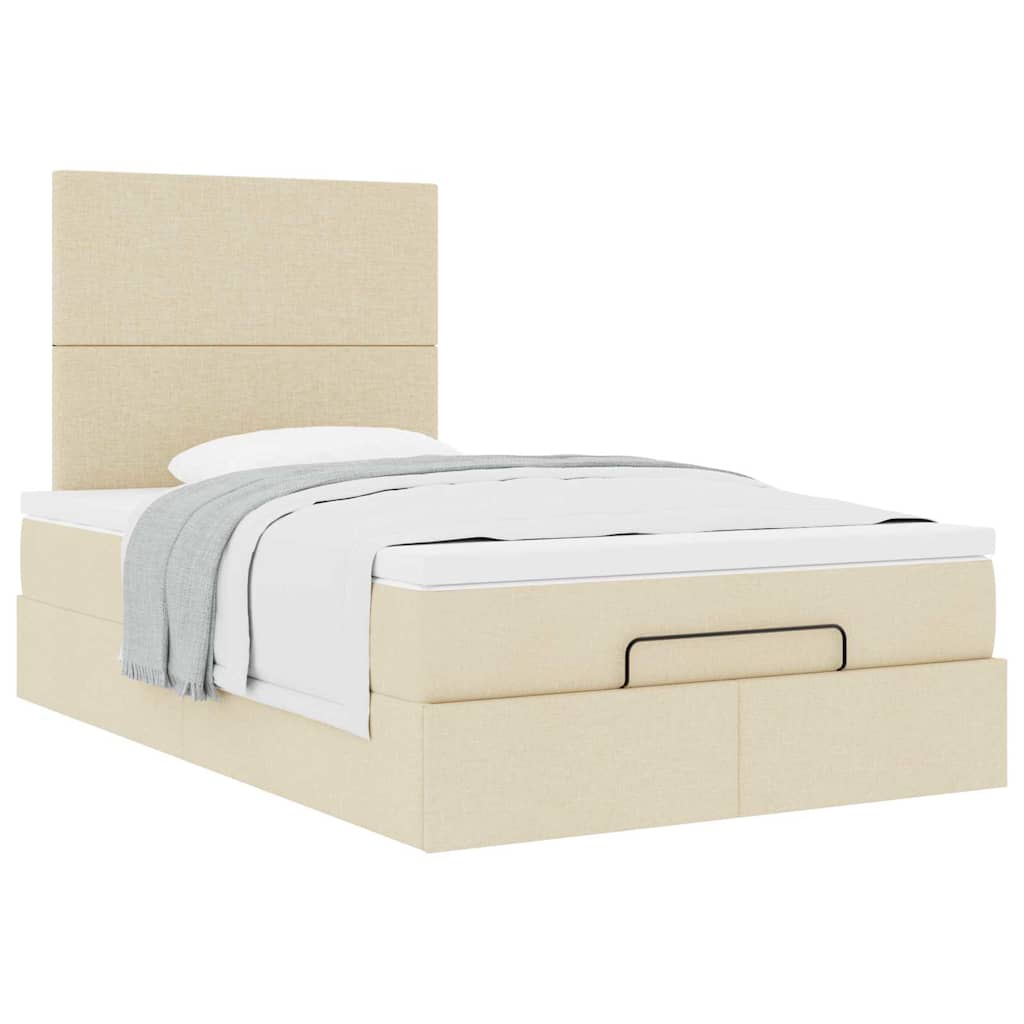 Ottoman bed met matras 120x190cm stof crèmekleurig is nu te koop bij PeponiXL, paradijselijk wonen!