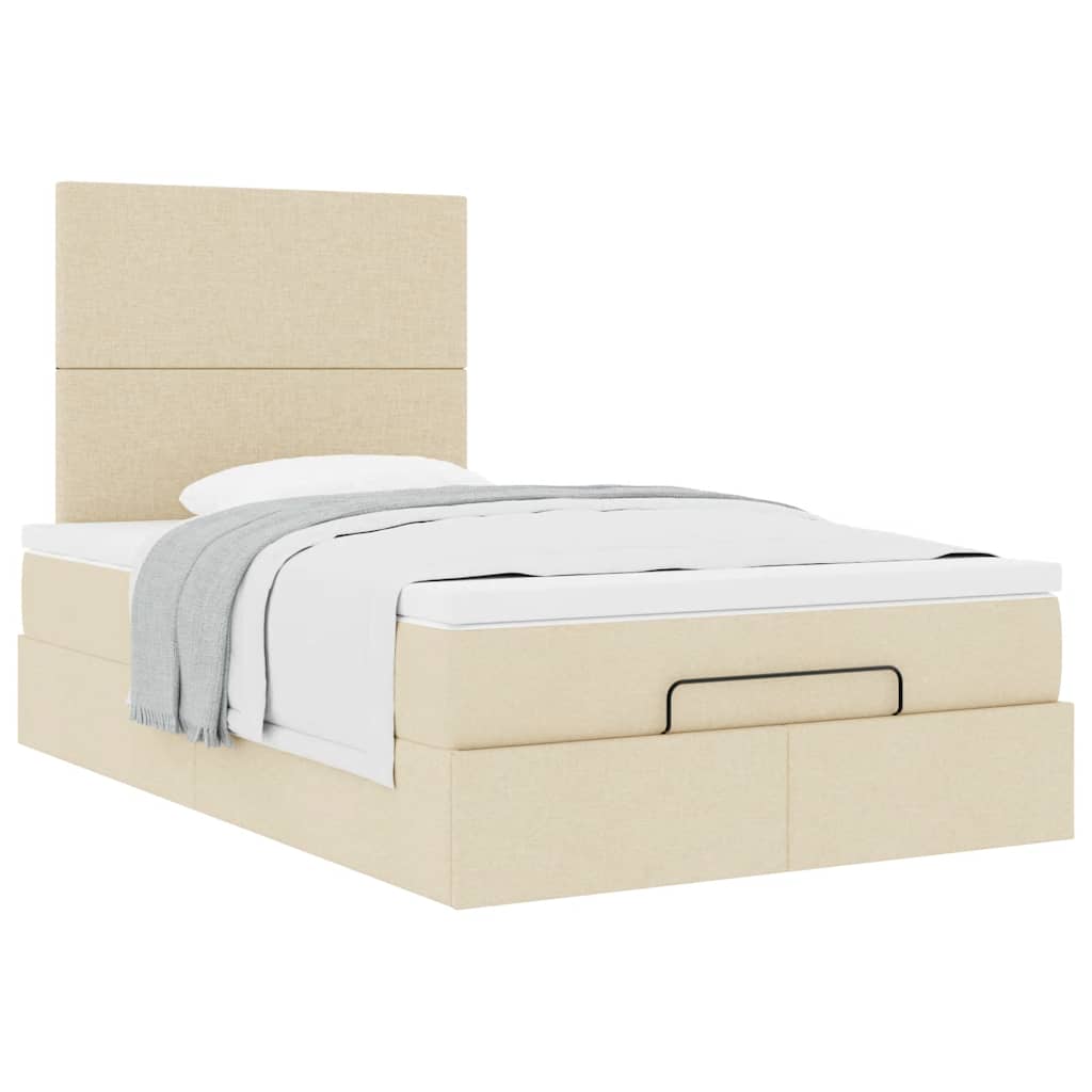 Ottoman bed met matras 120x200cm stof crèmekleurig is nu te koop bij PeponiXL, paradijselijk wonen!