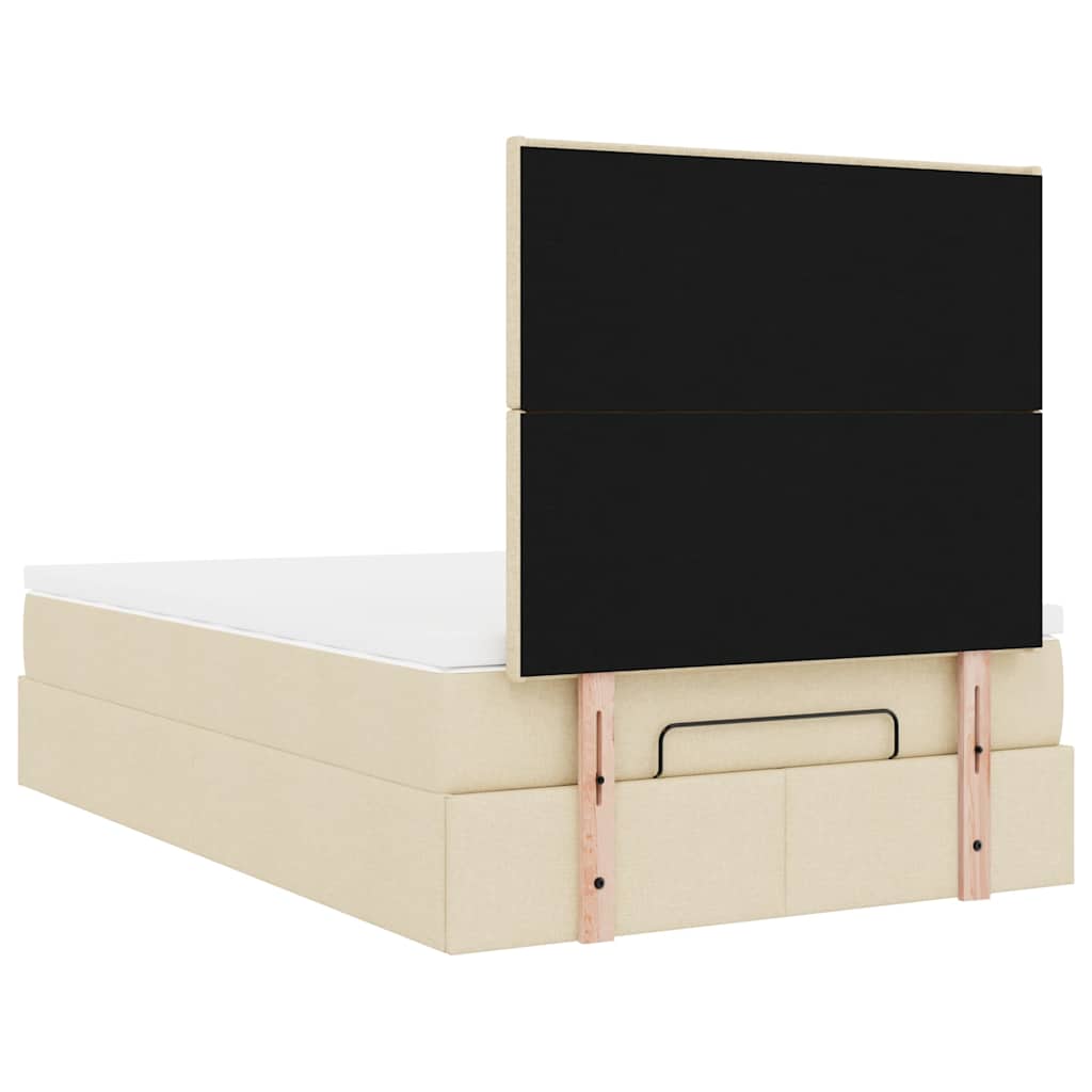 Ottoman bed met matras 120x200cm stof crèmekleurig is nu te koop bij PeponiXL, paradijselijk wonen!