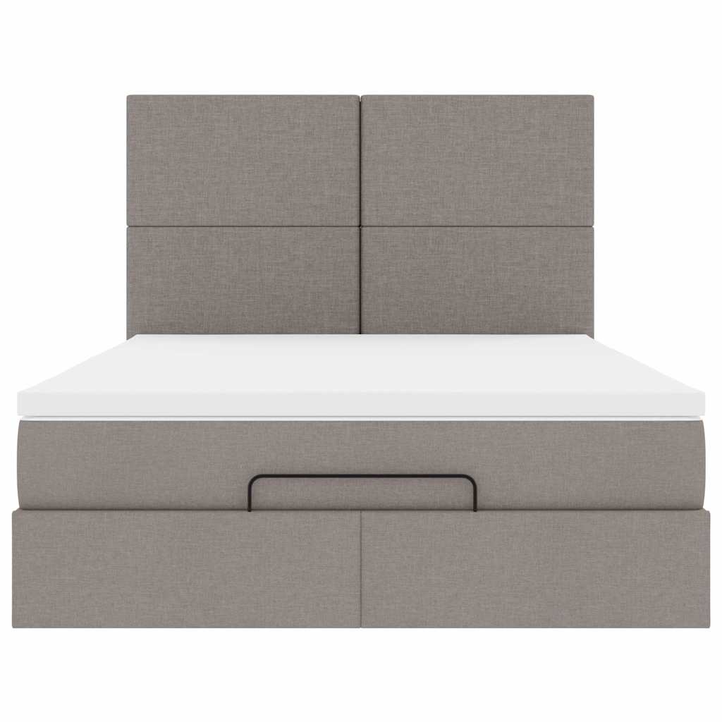 Ottoman bed met matras 140x190cm stof taupe is nu te koop bij PeponiXL, paradijselijk wonen!