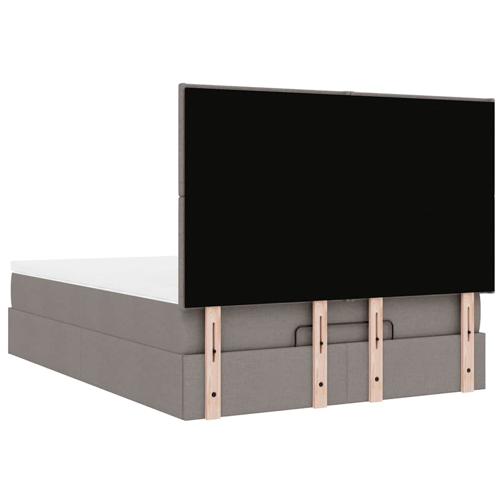 Ottoman bed met matras 140x190cm stof taupe is nu te koop bij PeponiXL, paradijselijk wonen!