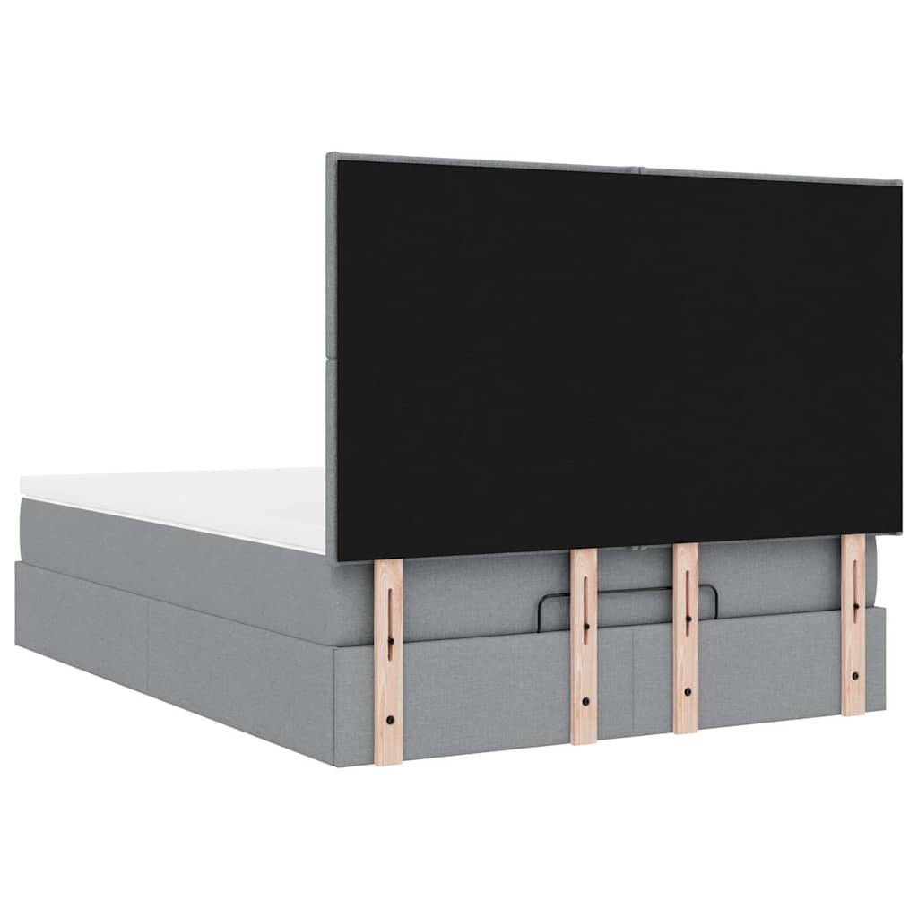 Ottoman bed met matras 140x200cm stof lichtgrijs is nu te koop bij PeponiXL, paradijselijk wonen!