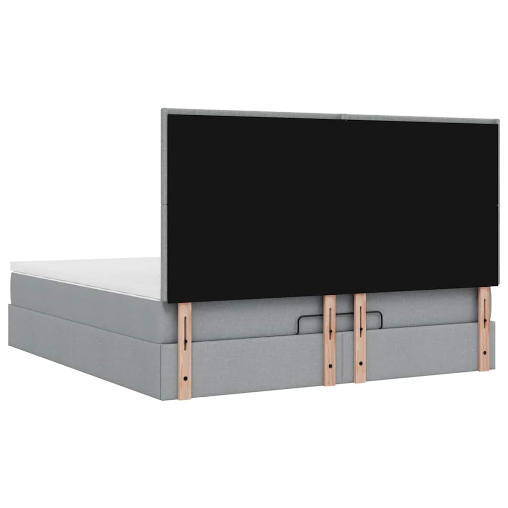 Ottoman bed met matras 160x200cm stof lichtgrijs is nu te koop bij PeponiXL, paradijselijk wonen!
