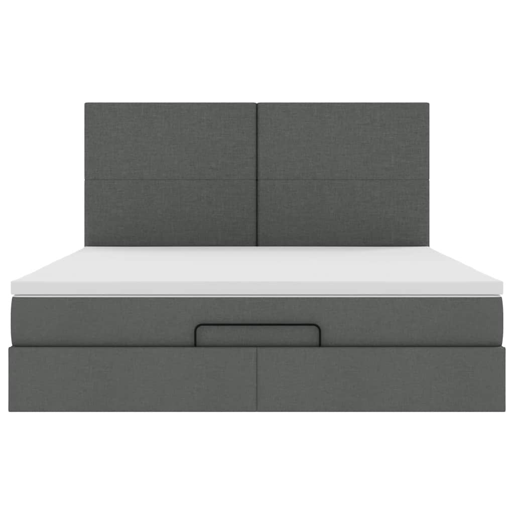 Ottoman bed met matras 160x200cm stof donkergrijs is nu te koop bij PeponiXL, paradijselijk wonen!