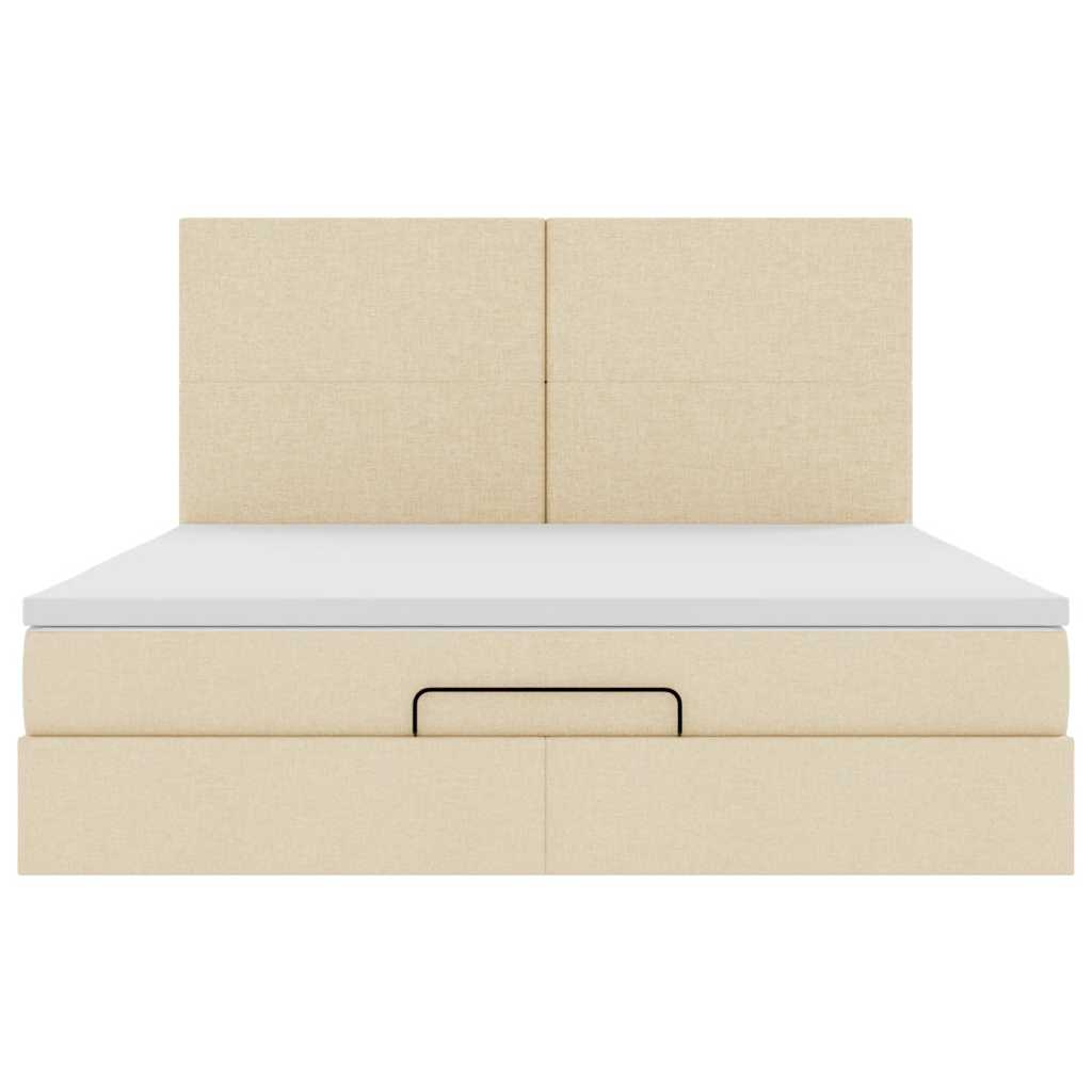Ottoman bed met matras 180x200cm stof crèmekleurig is nu te koop bij PeponiXL, paradijselijk wonen!