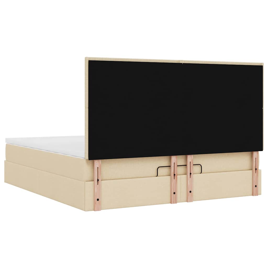 Ottoman bed met matras 180x200cm stof crèmekleurig is nu te koop bij PeponiXL, paradijselijk wonen!