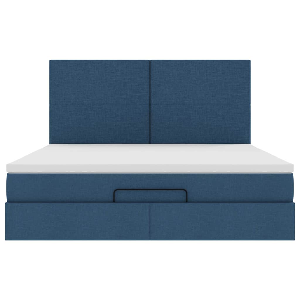 Ottoman bed met matras 180x200cm stof blauw is nu te koop bij PeponiXL, paradijselijk wonen!