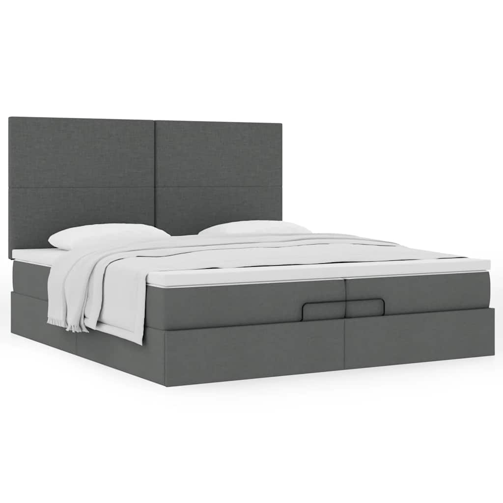 Ottoman bed met matrassen 200x200cm stof donkergrijs is nu te koop bij PeponiXL, paradijselijk wonen!