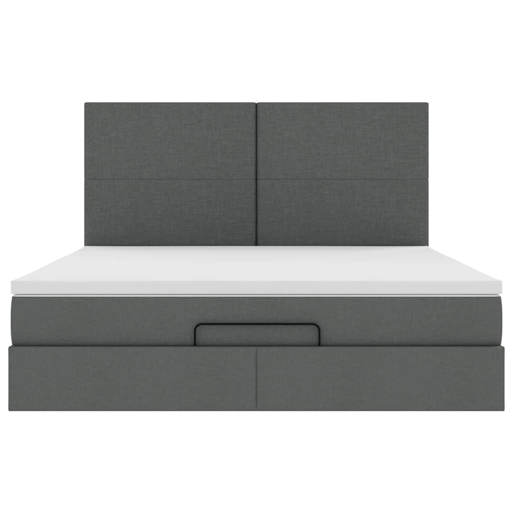 Ottoman bed met matrassen 200x200cm stof donkergrijs is nu te koop bij PeponiXL, paradijselijk wonen!