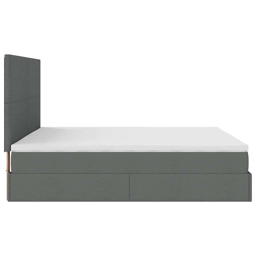 Ottoman bed met matrassen 200x200cm stof donkergrijs is nu te koop bij PeponiXL, paradijselijk wonen!