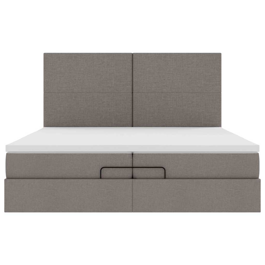 Ottoman bed met matrassen 200x200cm stof taupe is nu te koop bij PeponiXL, paradijselijk wonen!