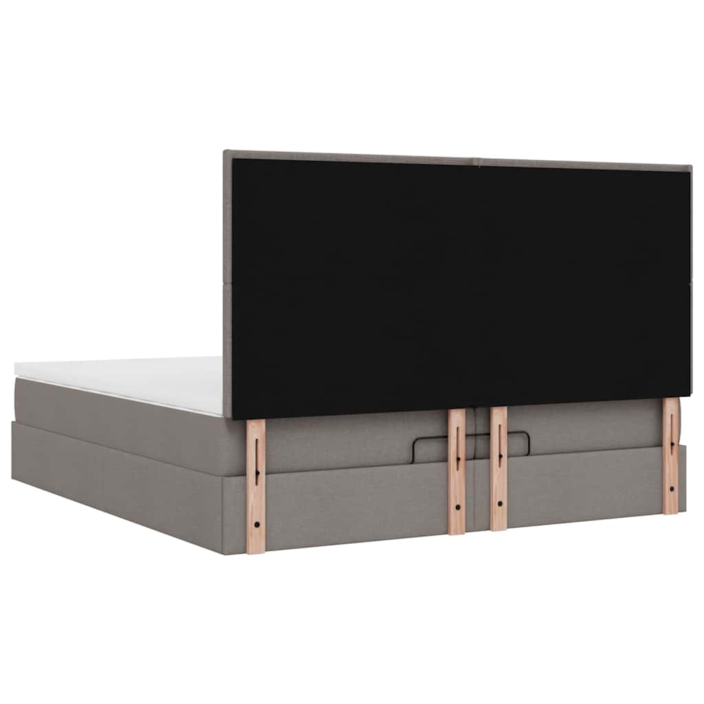 Ottoman bed met matrassen 200x200cm stof taupe is nu te koop bij PeponiXL, paradijselijk wonen!