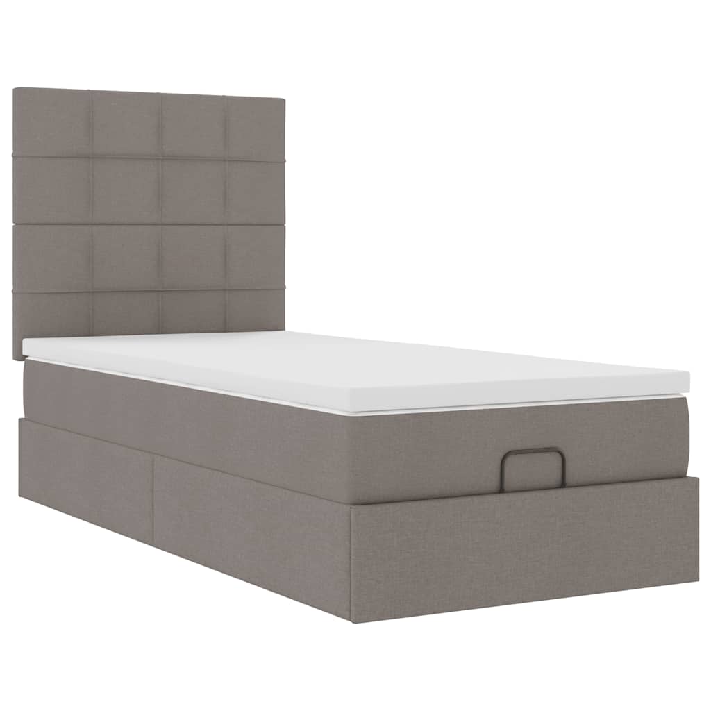 Ottoman bed met matras 80x200cm stof taupe is nu te koop bij PeponiXL, paradijselijk wonen!