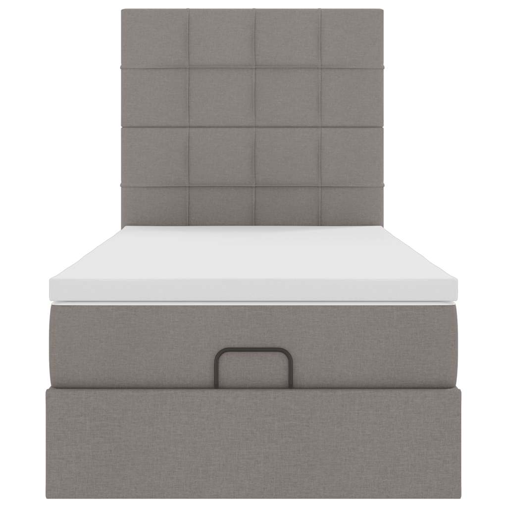 Ottoman bed met matras 80x200cm stof taupe is nu te koop bij PeponiXL, paradijselijk wonen!