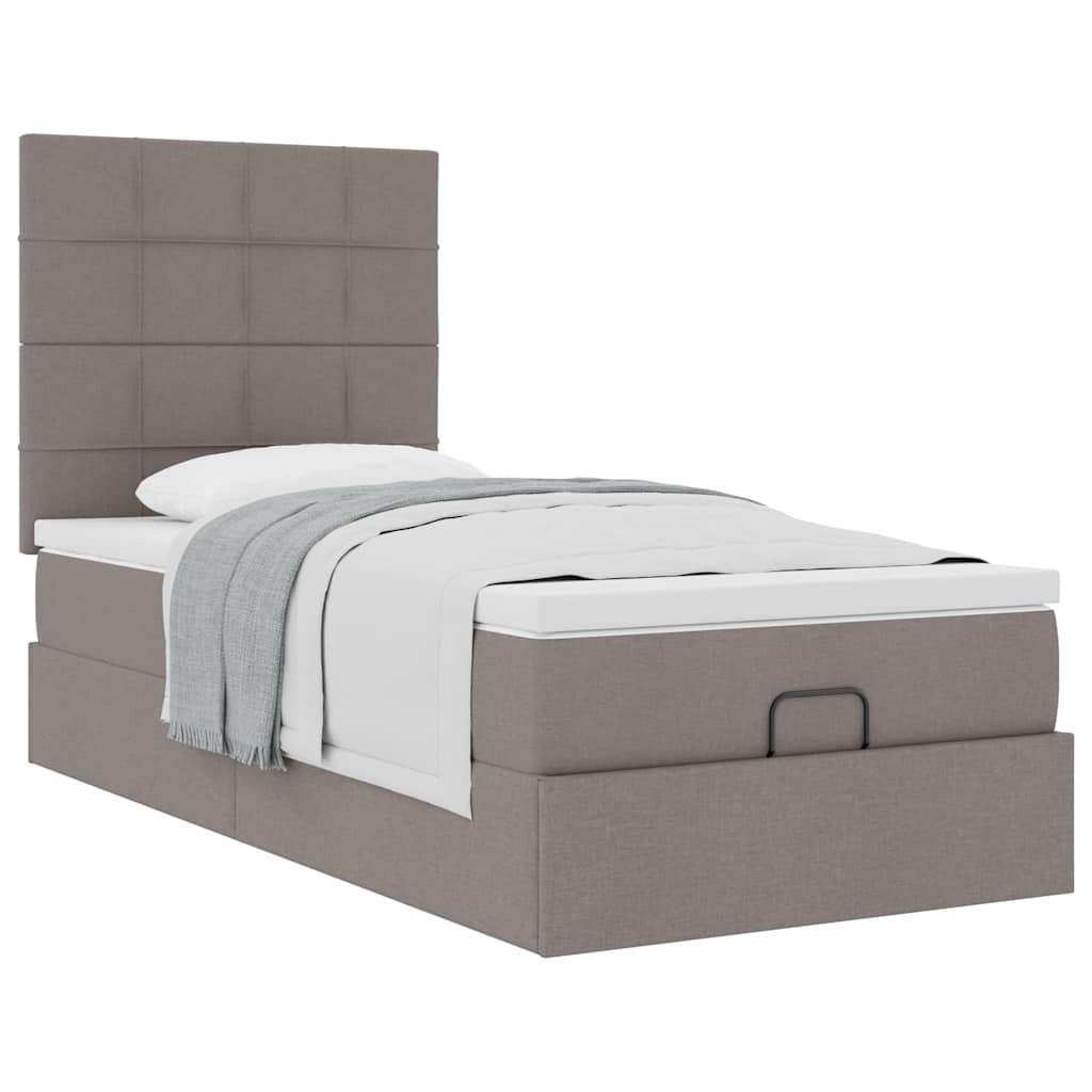 Ottoman bed met matras 90x190cm stof taupe is nu te koop bij PeponiXL, paradijselijk wonen!