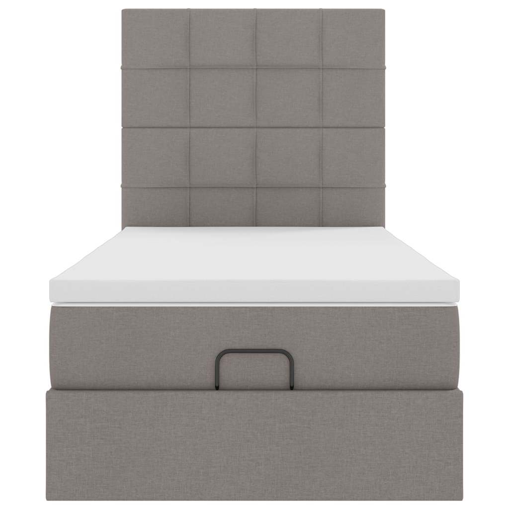 Ottoman bed met matras 90x190cm stof taupe is nu te koop bij PeponiXL, paradijselijk wonen!