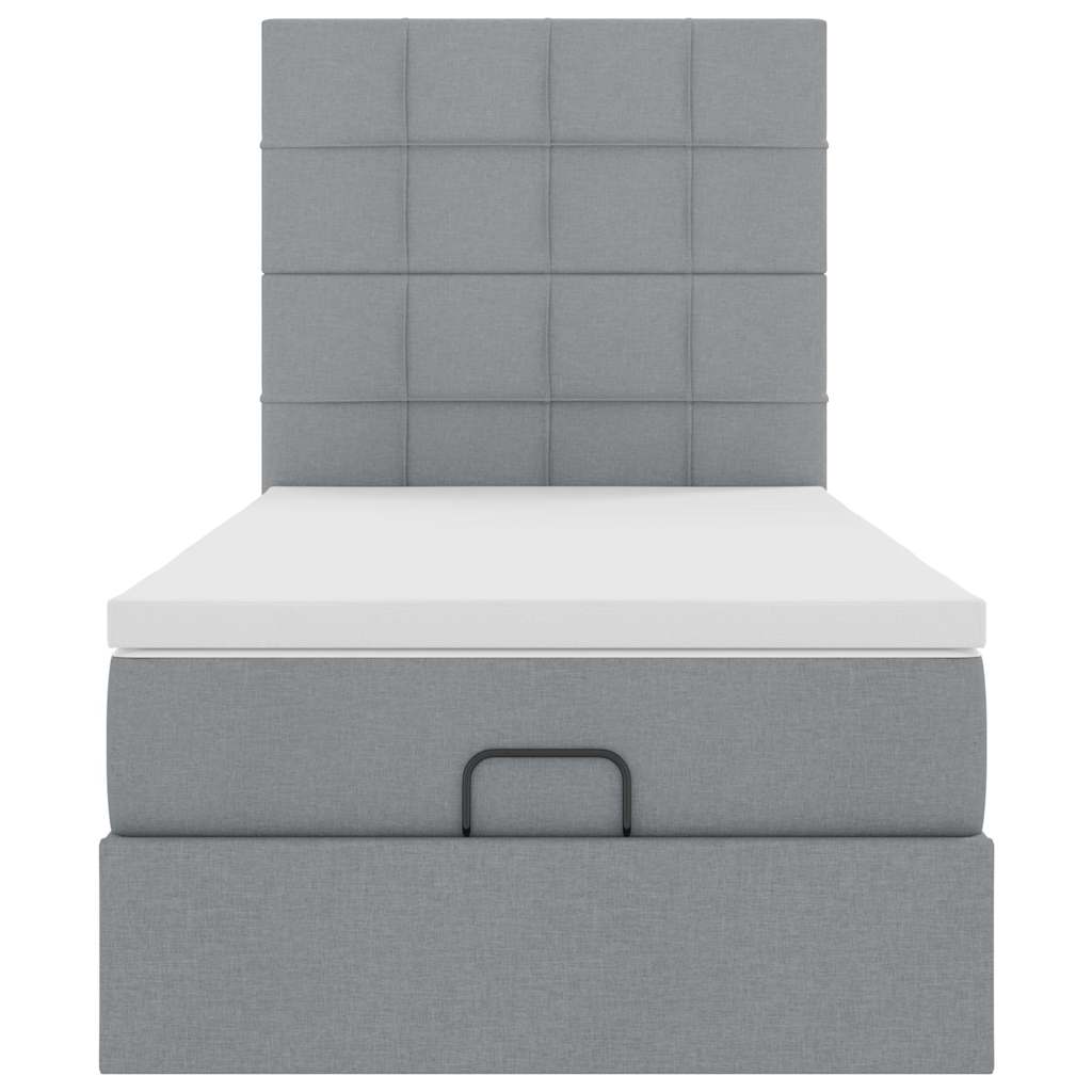 Bed met matras 90x200 cm stof lichtgrijs is nu te koop bij PeponiXL, paradijselijk wonen!