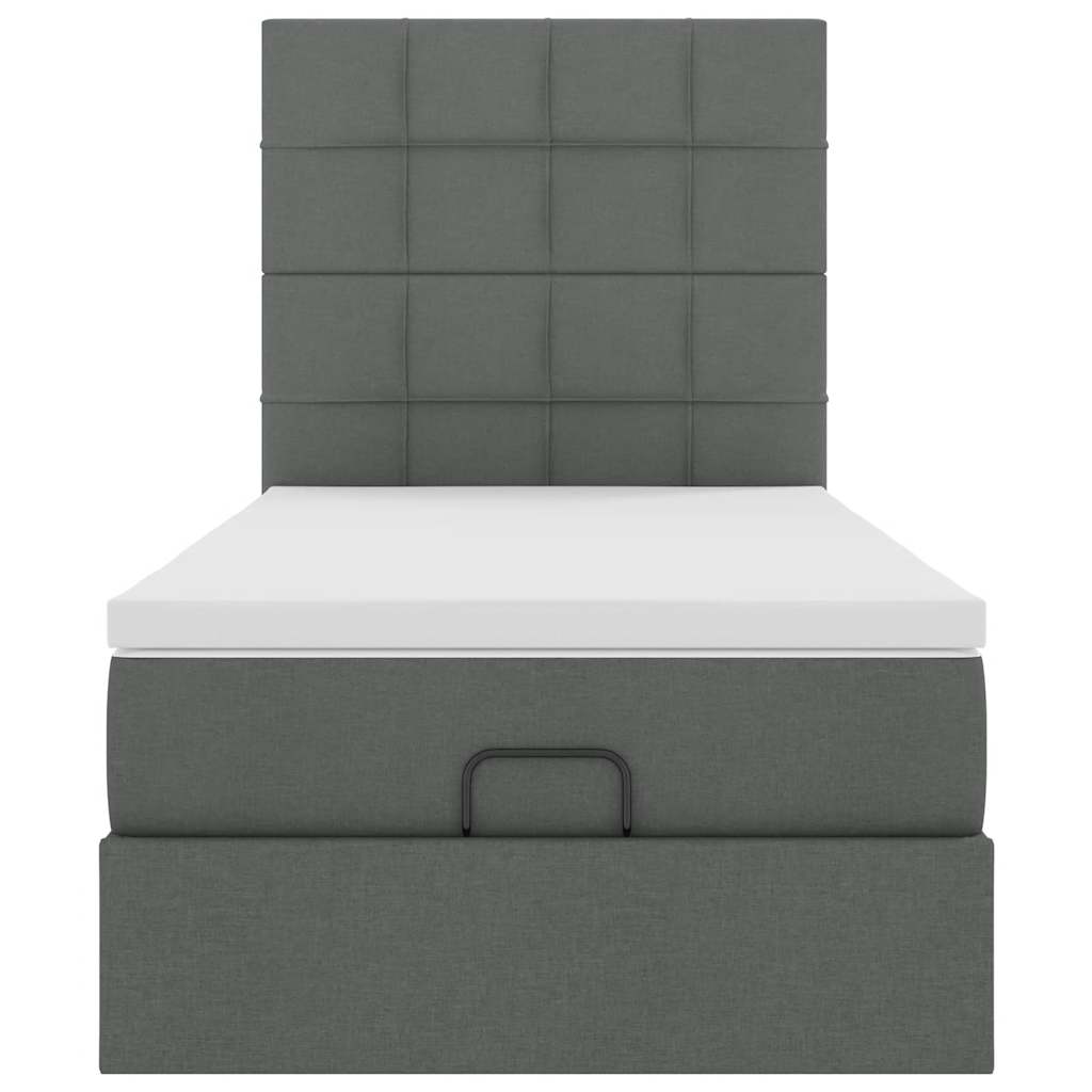 Bed met matras 90x200 cm stof donkergrijs is nu te koop bij PeponiXL, paradijselijk wonen!