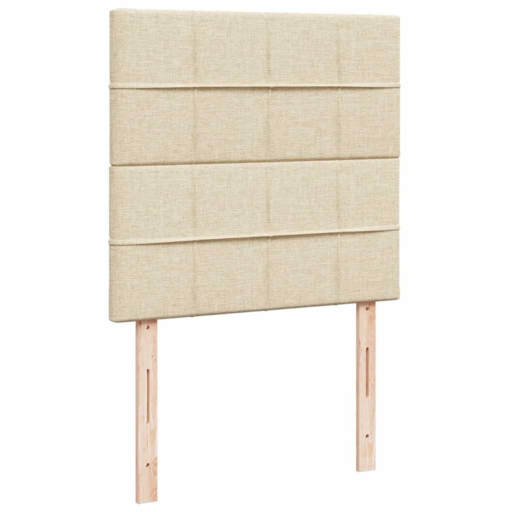 Bed met matras 90x200 cm stof crèmekleurig is nu te koop bij PeponiXL, paradijselijk wonen!