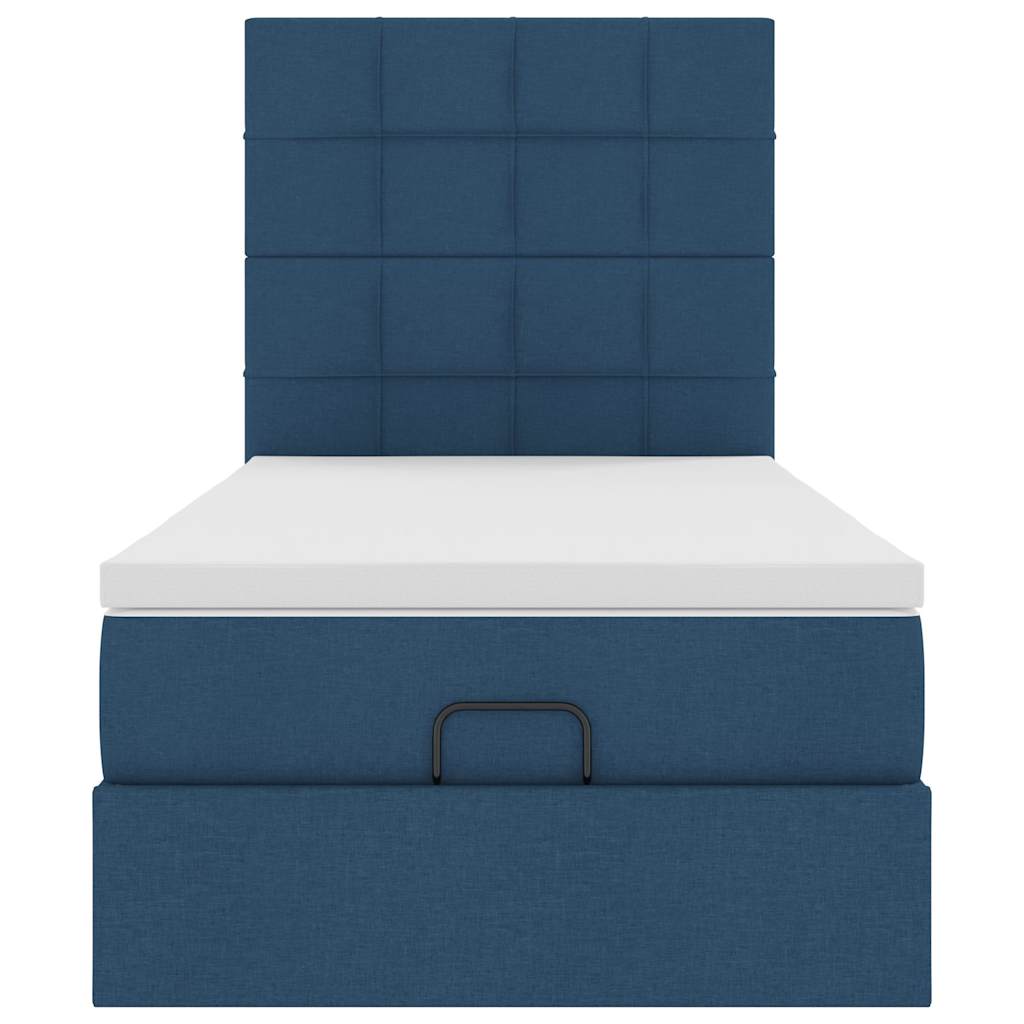 Bed met matras 90x200 cm stof blauw is nu te koop bij PeponiXL, paradijselijk wonen!