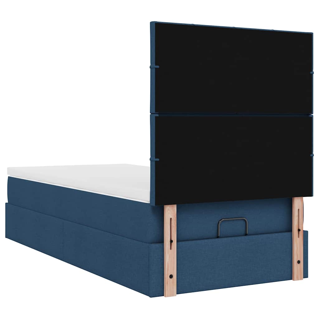 Bed met matras 90x200 cm stof blauw is nu te koop bij PeponiXL, paradijselijk wonen!