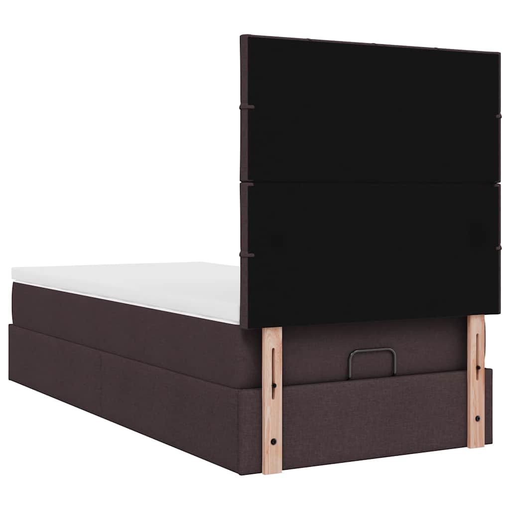 Bed met matras 100x200 cm stof donkerbruin is nu te koop bij PeponiXL, paradijselijk wonen!