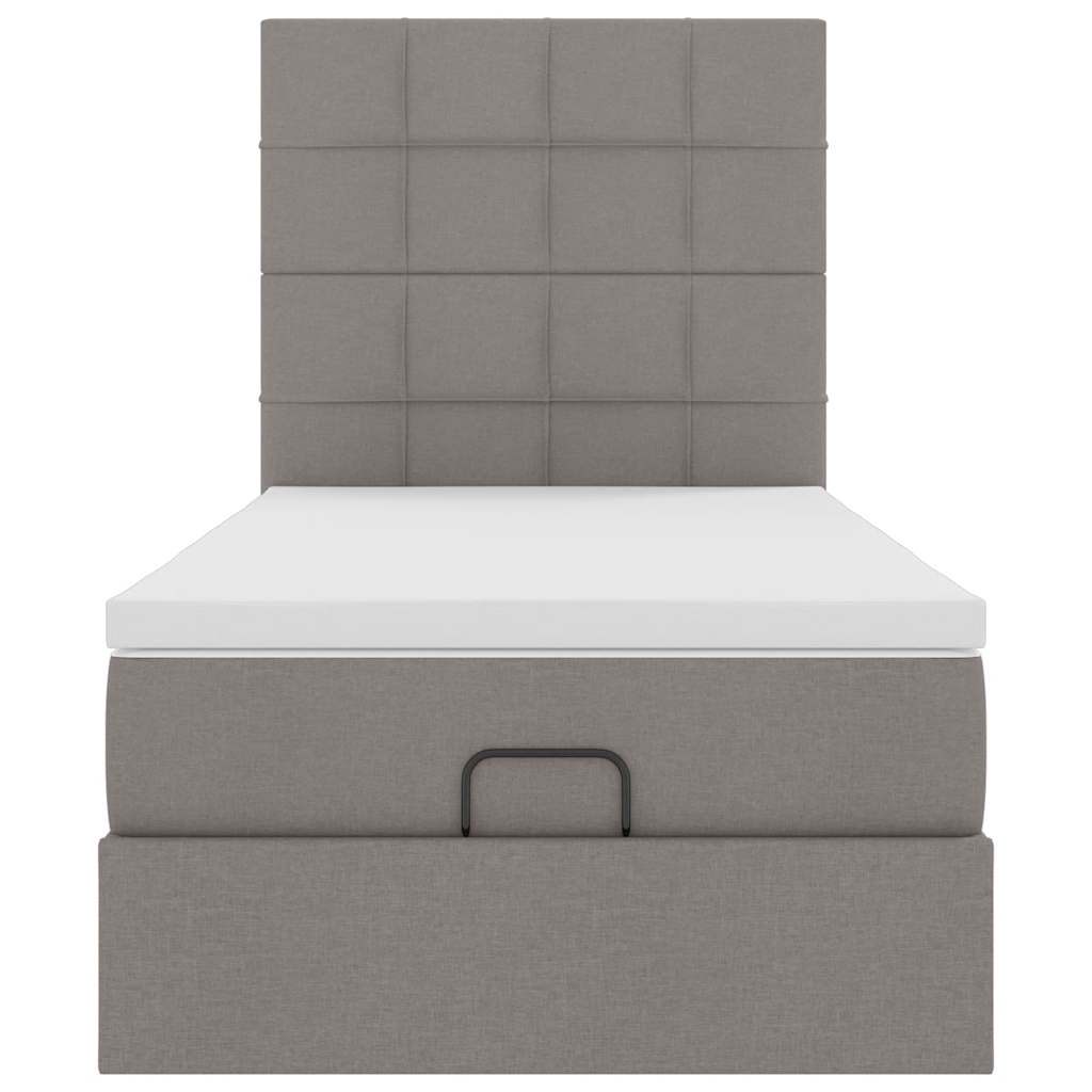 Bed met matras 100x200 cm stof taupe is nu te koop bij PeponiXL, paradijselijk wonen!