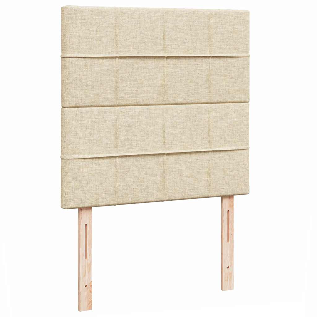 Bed met matras 100x200 cm stof crèmekleurig is nu te koop bij PeponiXL, paradijselijk wonen!