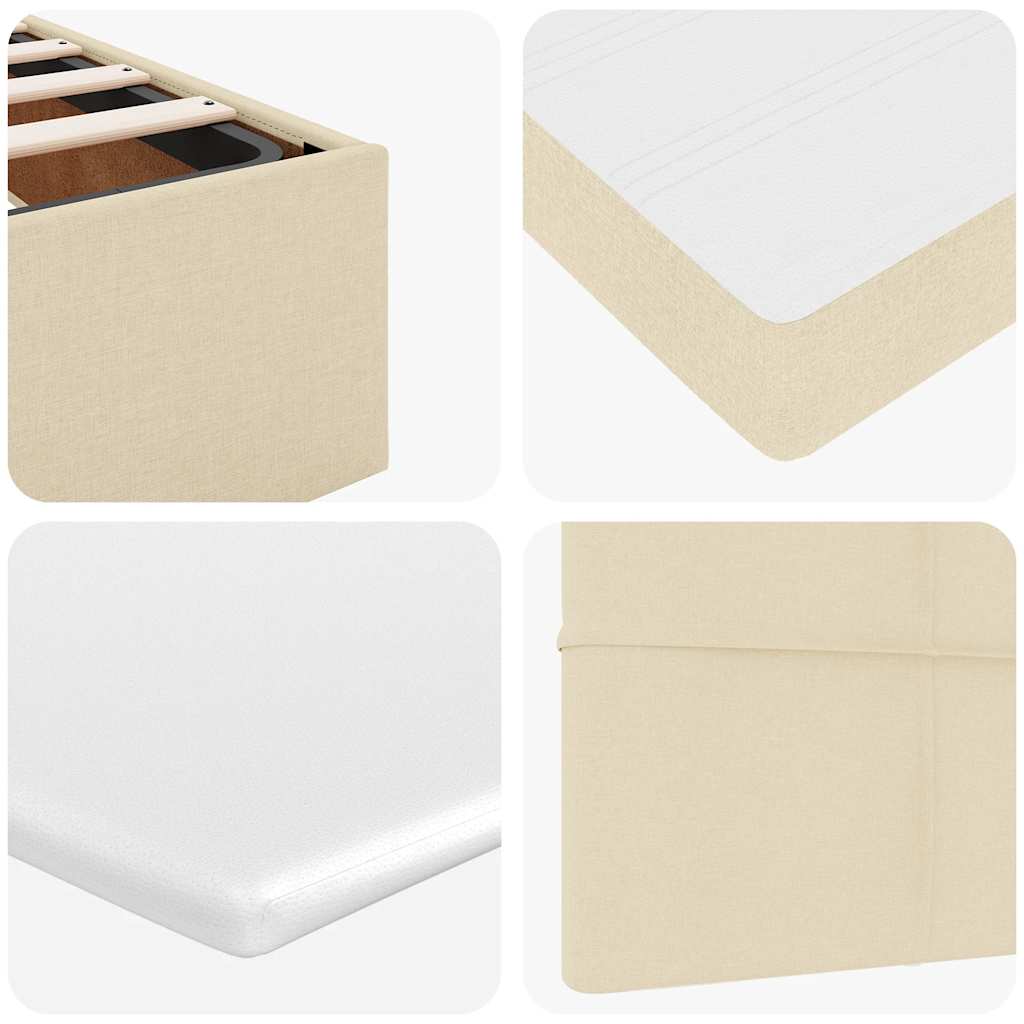 Bed met matras 100x200 cm stof crèmekleurig is nu te koop bij PeponiXL, paradijselijk wonen!