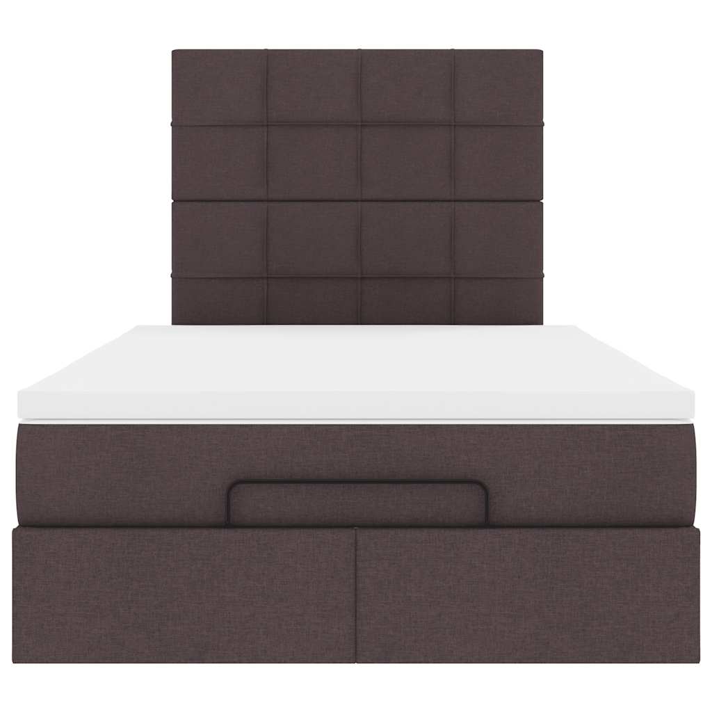 Ottoman bed met matras 120x190 cm stof donkerbruin is nu te koop bij PeponiXL, paradijselijk wonen!