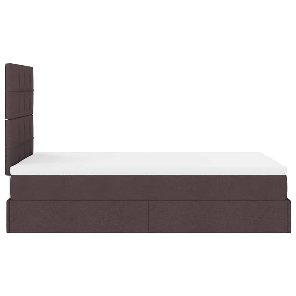 Ottoman bed met matras 120x190 cm stof donkerbruin is nu te koop bij PeponiXL, paradijselijk wonen!