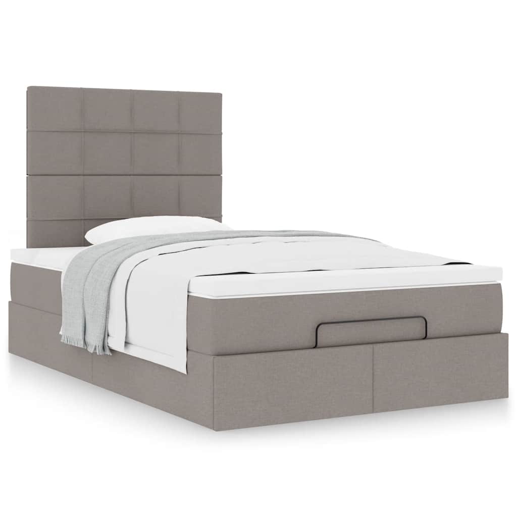 Ottoman bed met matras 120x190 cm stof taupe is nu te koop bij PeponiXL, paradijselijk wonen!