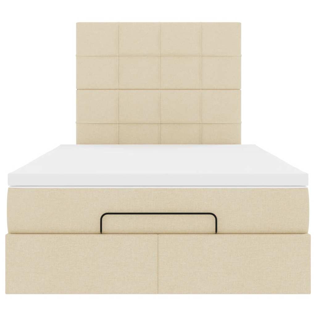 Ottoman bed met matras 120x190cm stof crèmekleurig is nu te koop bij PeponiXL, paradijselijk wonen!