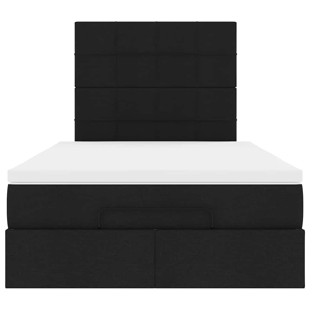 Ottoman bed met matras 120x200cm stof zwart is nu te koop bij PeponiXL, paradijselijk wonen!