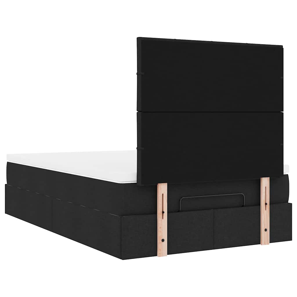 Ottoman bed met matras 120x200cm stof zwart is nu te koop bij PeponiXL, paradijselijk wonen!