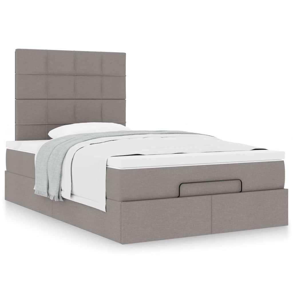 Ottoman bed met matras 120x200cm stof taupe is nu te koop bij PeponiXL, paradijselijk wonen!