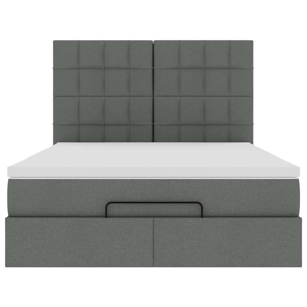 Ottoman bed met matras 140x190cm stof donkergrijs is nu te koop bij PeponiXL, paradijselijk wonen!
