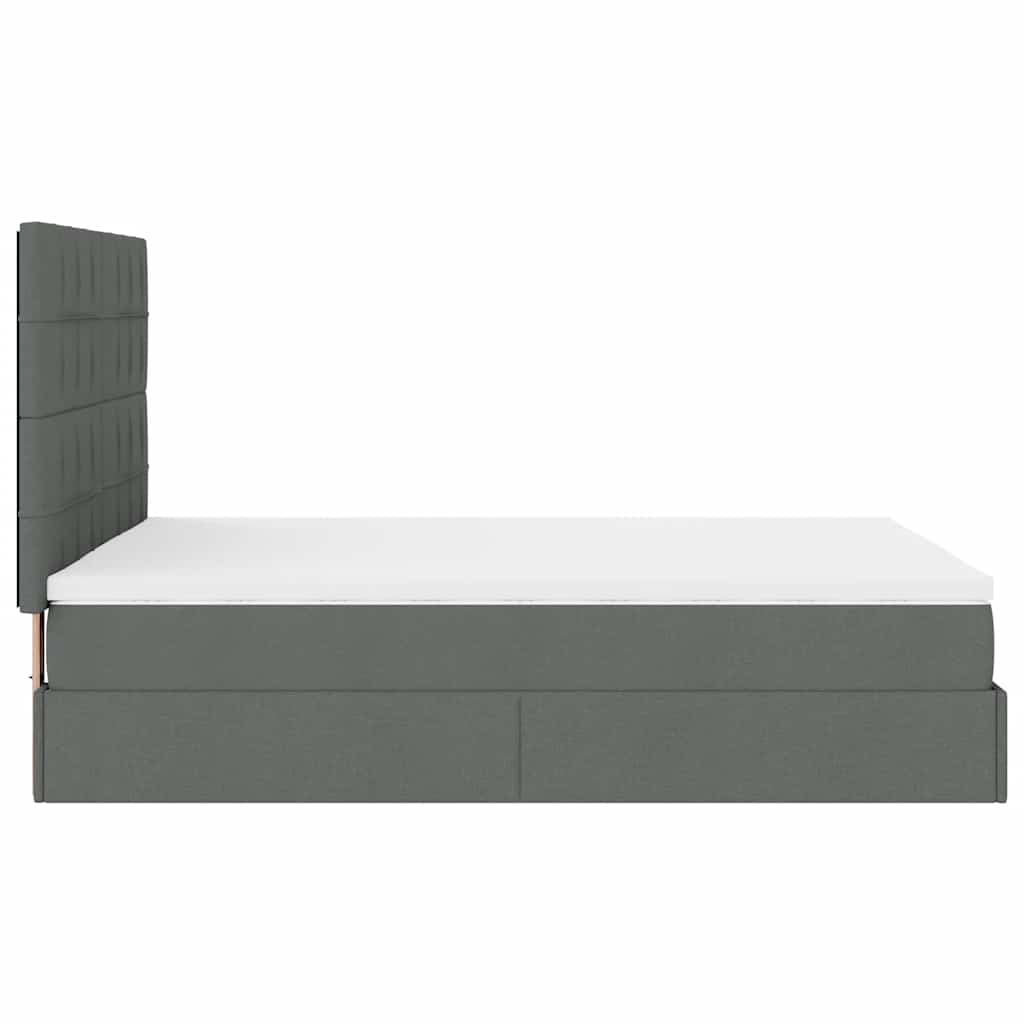 Ottoman bed met matras 140x190cm stof donkergrijs is nu te koop bij PeponiXL, paradijselijk wonen!