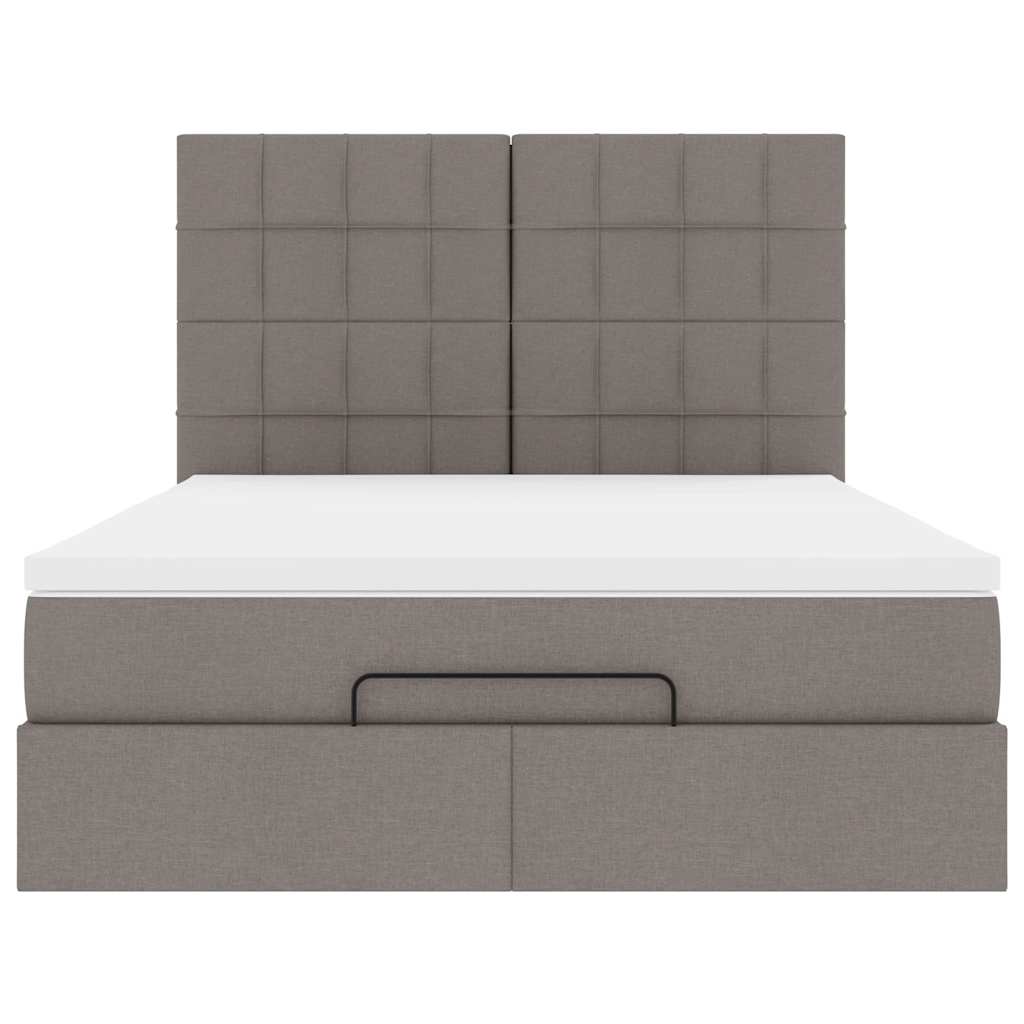 Ottoman bed met matras 140x190cm stof taupe is nu te koop bij PeponiXL, paradijselijk wonen!