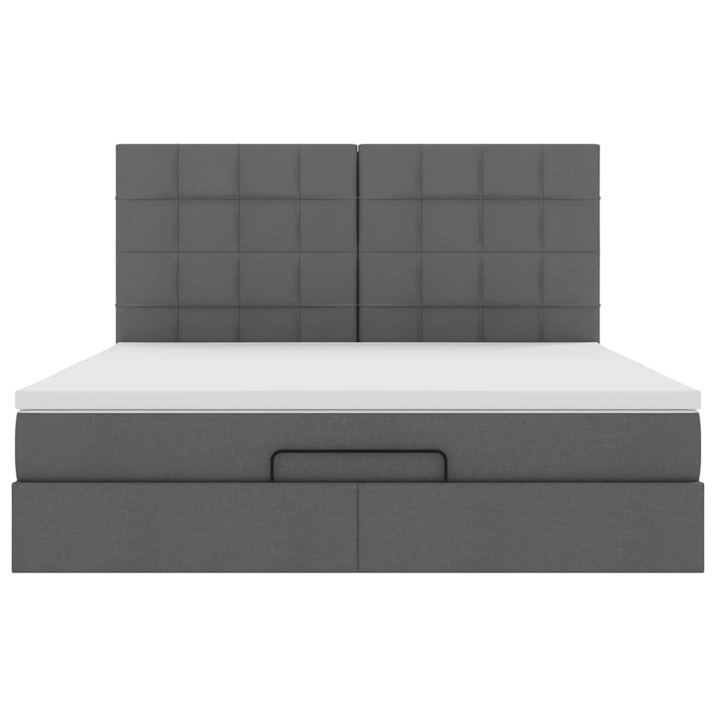 Ottoman bed met matras 160x200cm stof donkergrijs is nu te koop bij PeponiXL, paradijselijk wonen!