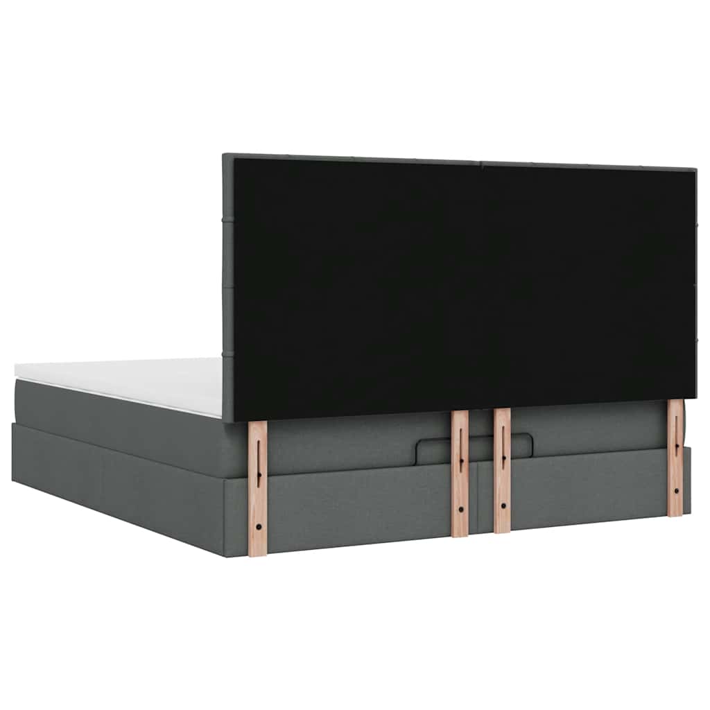 Ottoman bed met matras 160x200cm stof donkergrijs is nu te koop bij PeponiXL, paradijselijk wonen!