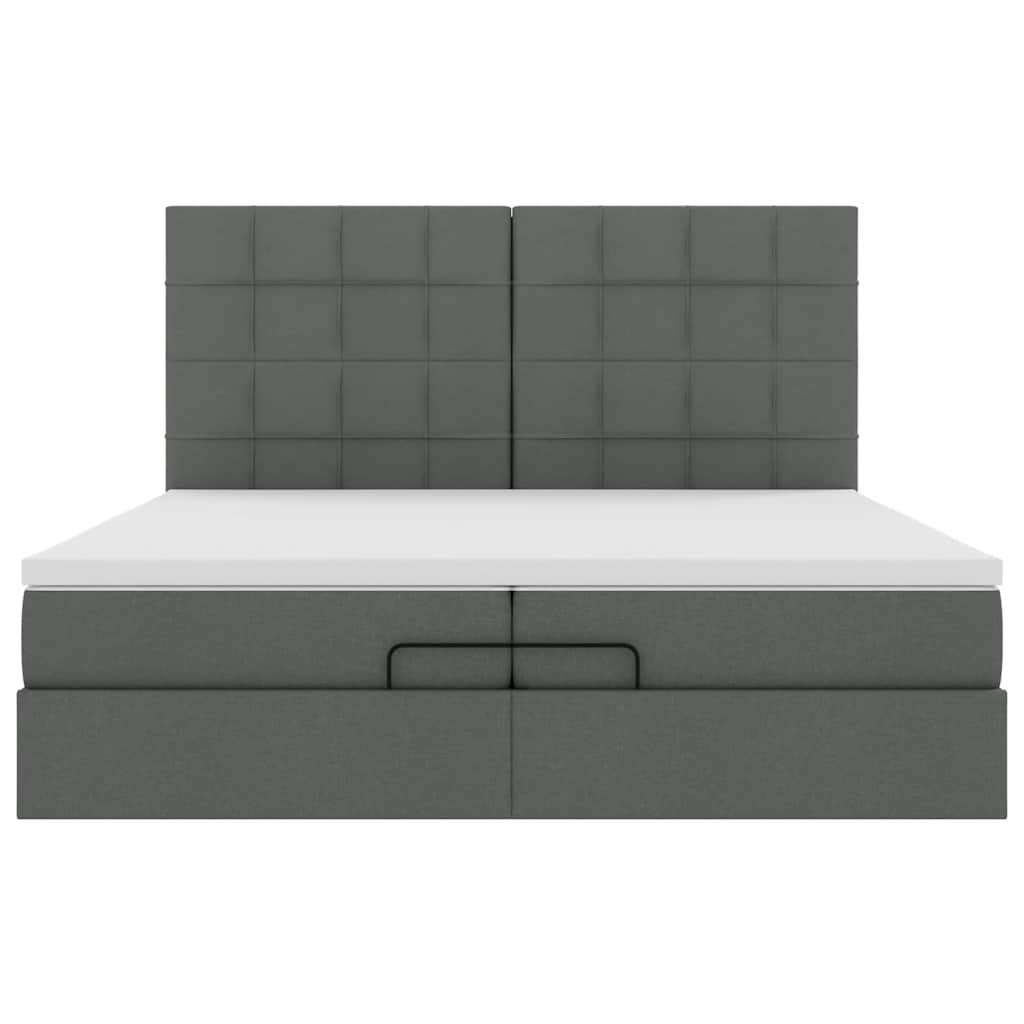 Ottoman bed met matrassen 200x200cm stof donkergrijs is nu te koop bij PeponiXL, paradijselijk wonen!