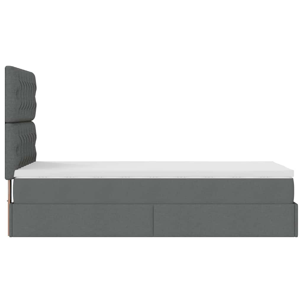 Ottoman bed met matras 90x190cm stof donkergrijs is nu te koop bij PeponiXL, paradijselijk wonen!